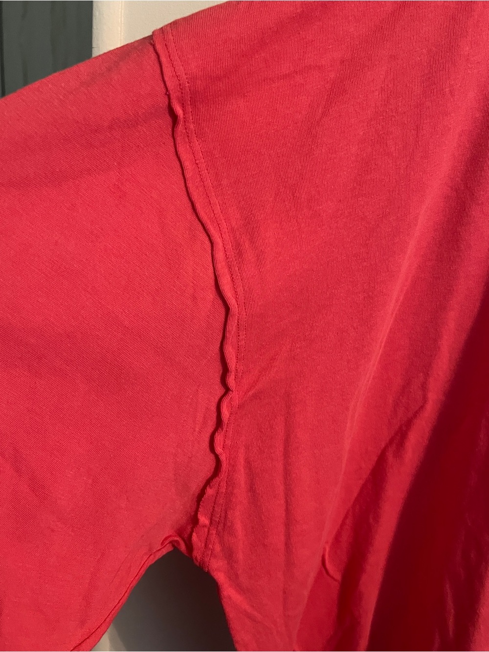 We The Free Red Long Sleeve Oversized T-Shirt XL Raw Seams - Picture 2 of 10